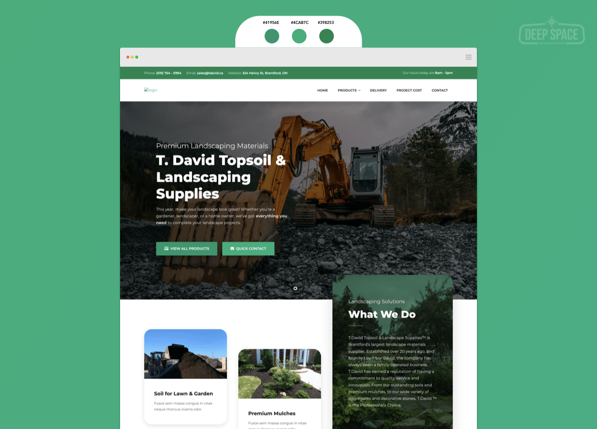 T. David Topsoil & Landscape Supplies Design Concept